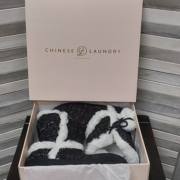 Women's Plush Knit Memory Foam Bootie Slipper | Chinese Laundry | S (5/6) - Picture 8 of 11